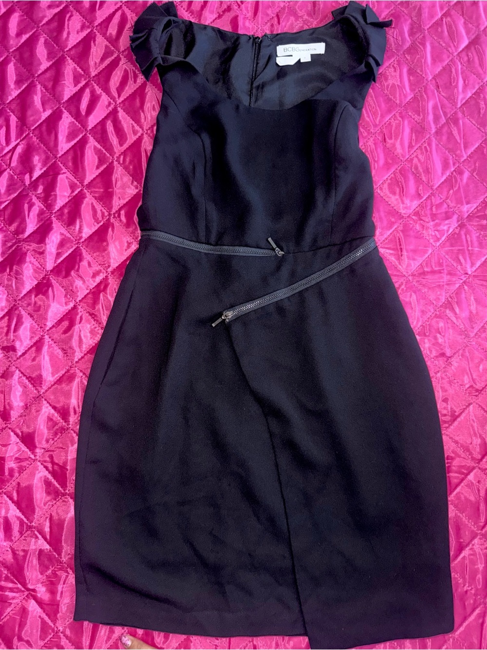 BCBGeneration Black Cap-Sleeve Sheath Dress (like new)